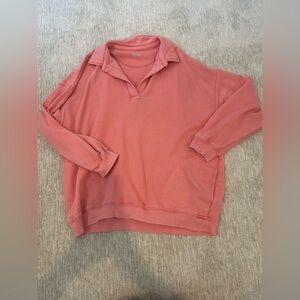 Aerie Collar Coral Sweatshirt